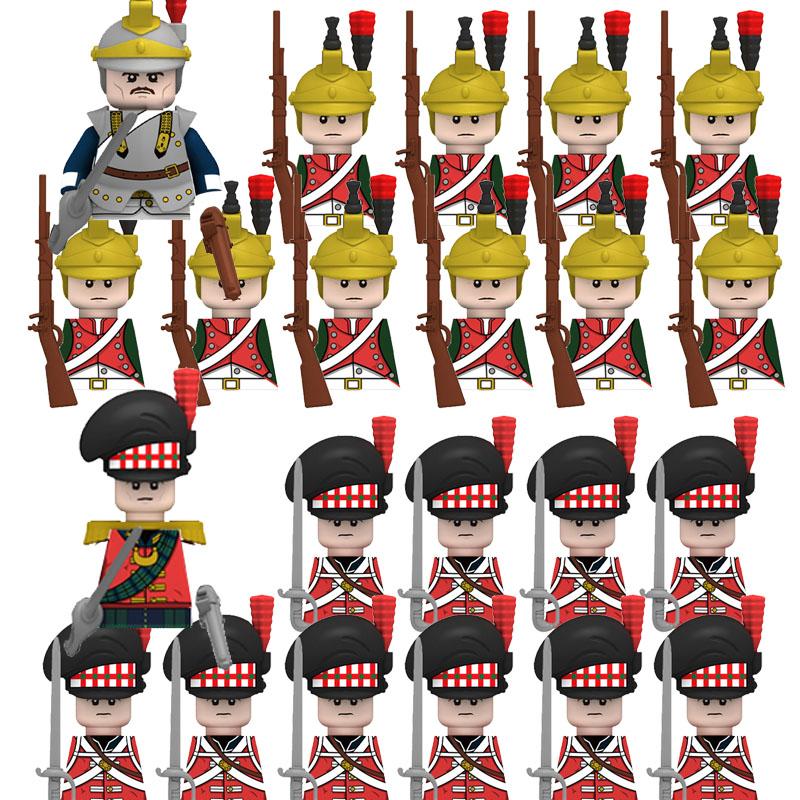 Medieval Castle Knight Soldier Building Blocks Napoleon Figures British French Infantry Cavalry General DIY Toy Gift S001