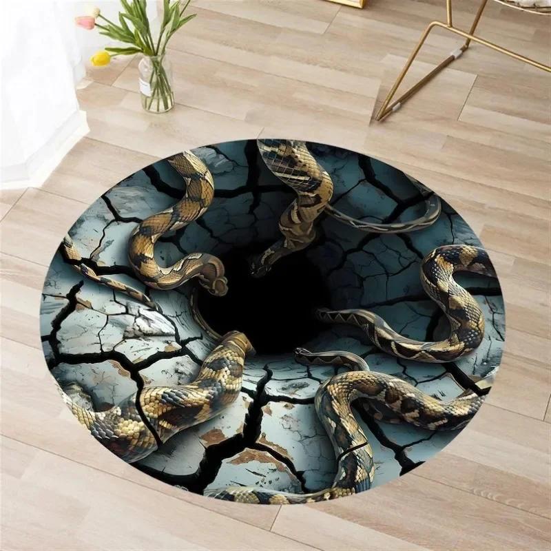 3D Optical Illusion Crack Vortex Deep Hole Carpet Decor Floor Mat Bedroom Leisure Area Carpets Sofa Soft Bedside Non-slip Rugs