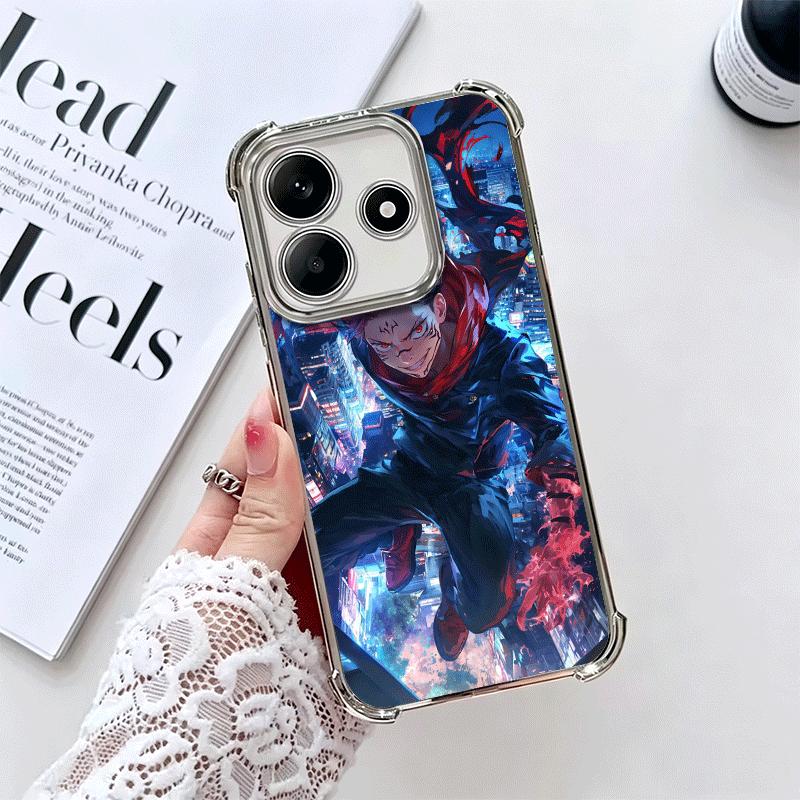 Anime Itadori Yuji JUJUSU Plating Phone Case For Xiaomi Redmi Note 14 15 Pro Plus 13 12 11 11S 11T 10 9S 9 5G Anti-Fall Airabag