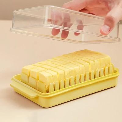 Protable Solid Butter Cutting Storage Box Refrigerator Fresh Keeping Box Breakfast Cheese Fresh-keeping Box Kitchen Accessories
