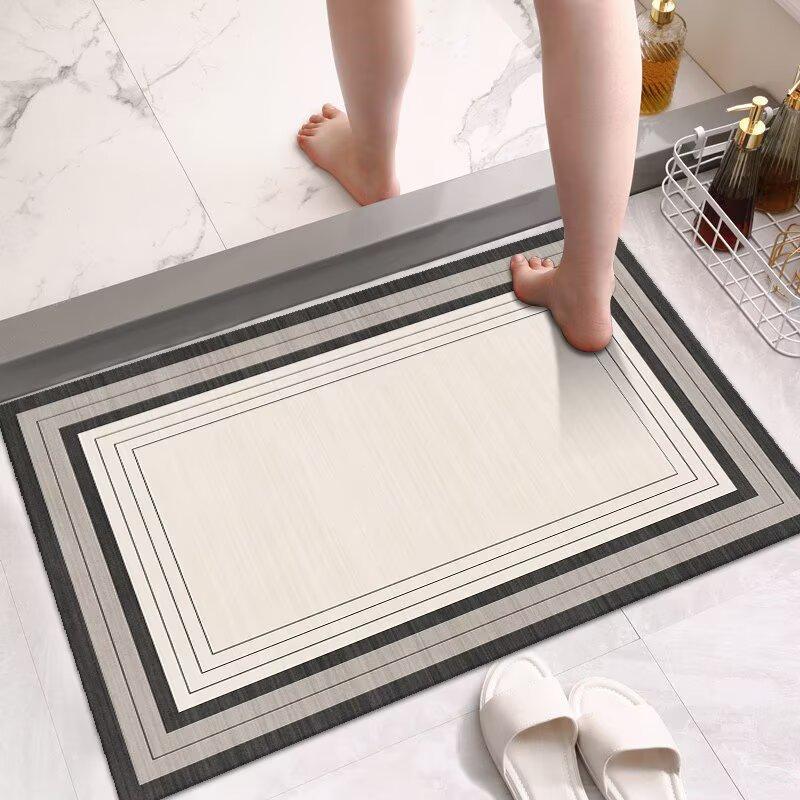Bathroom Floor Mat Diatom Mud Water-Absorbing Quick-Drying Carpet Household Bathroom Door Anti-Skid Foot Pad