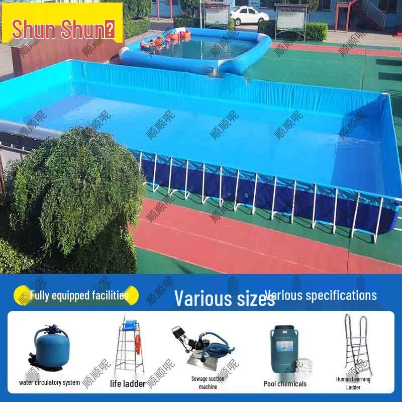 Большой прямоугольный каркасный бассейн Shunshunni