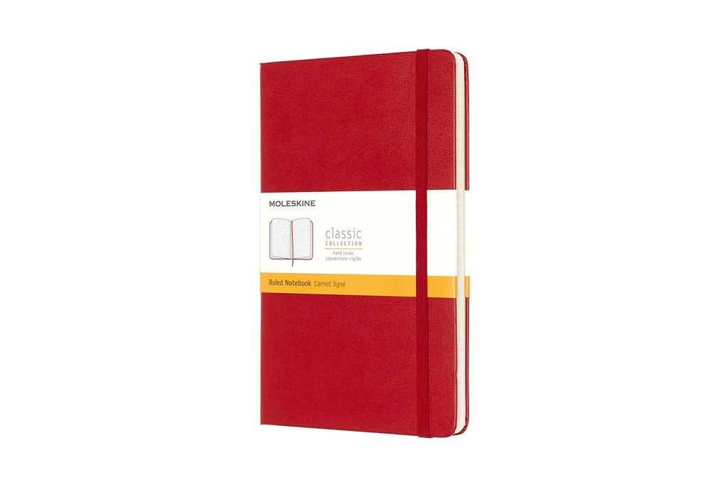 Moleskine Classic Horizontal Large Size x QP060R Notebook, Hardcover, Ruled, (13cm 21cm), Red,