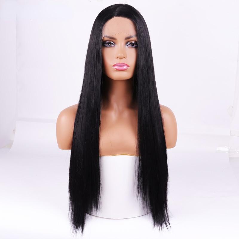 MISSQUEEN Peruci sintetice din față cu dantelă Ombre Brown Color Natural Wave Perucă de păr lungă și liberă pentru femei negre rezistente la căldură