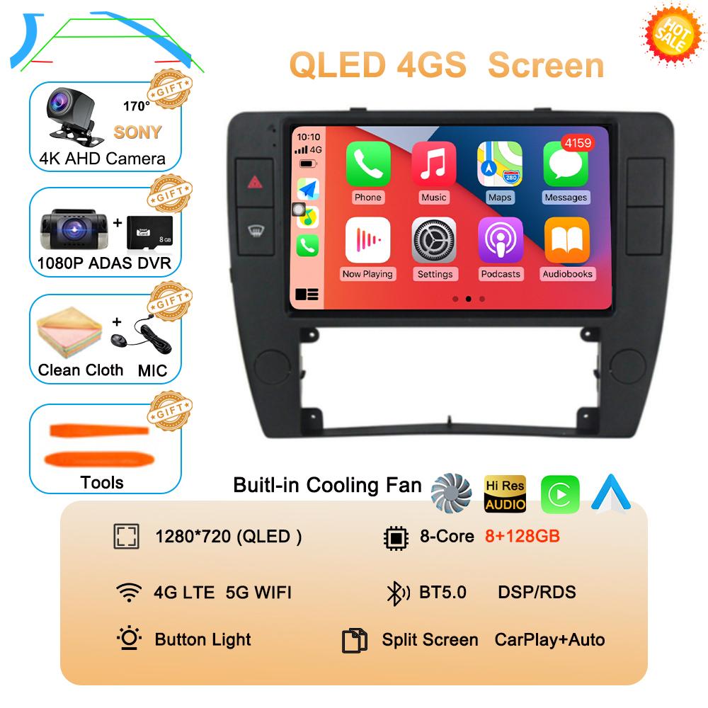 Android 14 Autoradio Carplay Car Radio For Passat B5 2000 2001 2002 2003-2005 Auto 4G Multimedia GPS 2 Din Player DSP Navigation