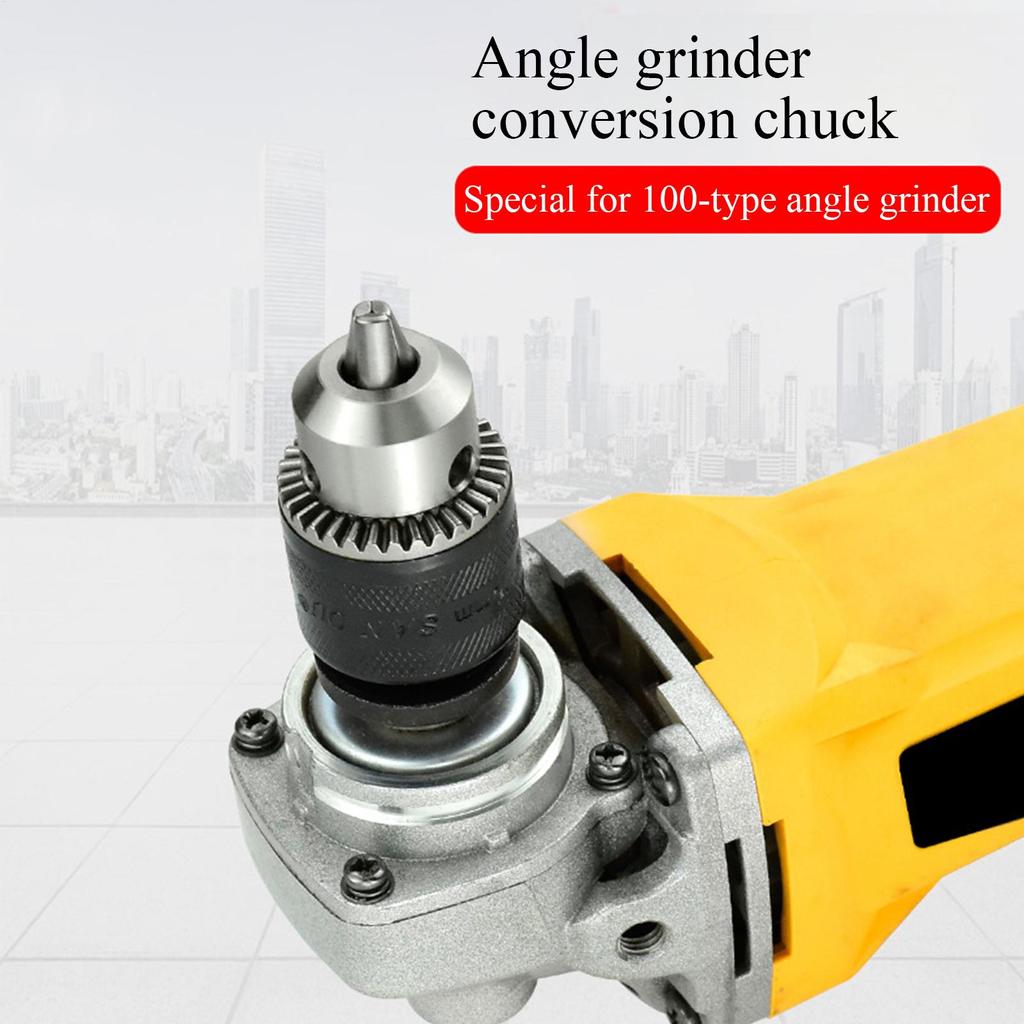 Electric Drill Chuck Electric Drill Adapter Conversion Head Three-Claw Design Woodworking Tool Accessories for 100-Type Angle