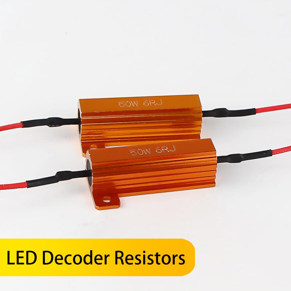 2PCS/4PCS 6ohm 50W Load Resistor Canbus For LED Bulb Reverse Light Turn Signal Lamp Brake Light Headlight Anti-Flashing Decoder