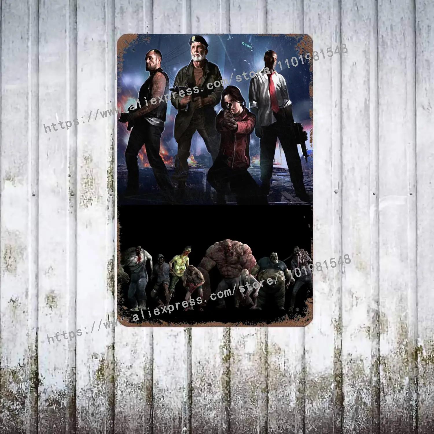 

Left 4 Dead 2 Відеогра Декор Постер Вінтажний Бляшаний Знак Металевий Знак Декоративна Табличка для Пабу Бару Чоловічої Кімнати Клубу Настінна Прикраса 20x30cm（7.8x11.8inch）
