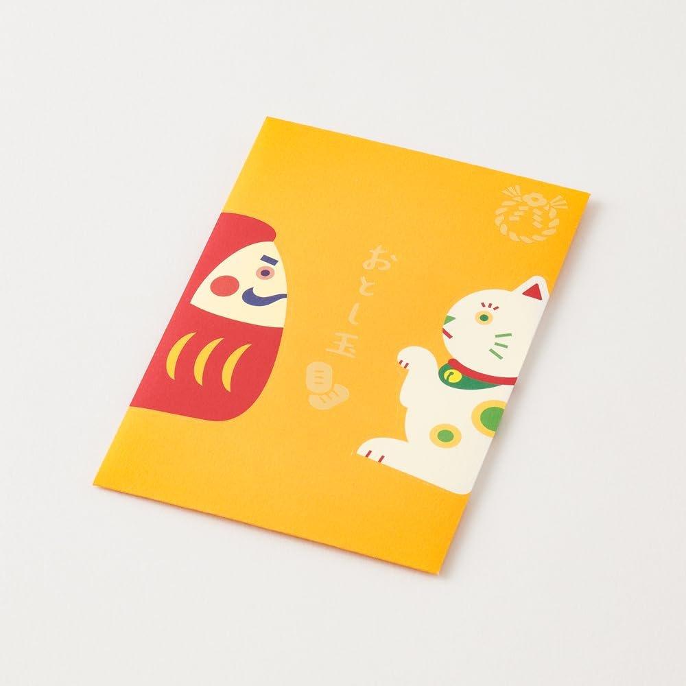 DESIGNPHIL MIDORI Japanese Lucky Charm Otoshidama Money Envelopes Daruma and Maneki Neko 2pcs Paper Sumo Game 25673006