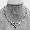 QIBAOKU Retro Fashion Necklace for Men Thorn Flame Peach Heart Cool Necklace Hip Hop Punk Style Unisex Party Accessory Y2K