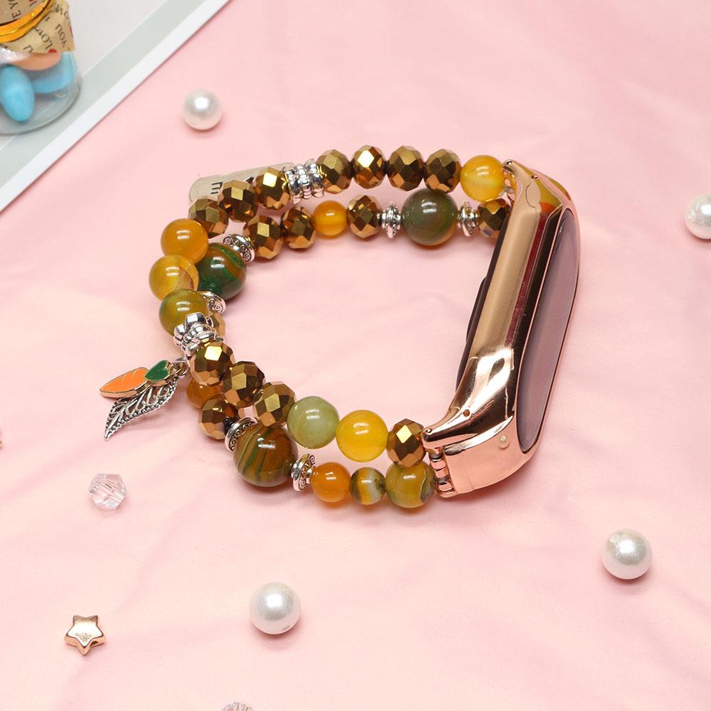 Klassisches Luxus Mi7 Armband für Xiaomi Mi Band 7 6 5 4 Smartwatch Armband für Frauen Grün Schmuck Ersatz Miband Armband Elastisch