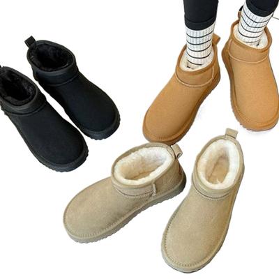 Fashion Low Top Black Brown Khaki Snow Boots Velvet and Thickening Warm Casual Shoes Comfort Wear-resistant Trendy All-match Boots