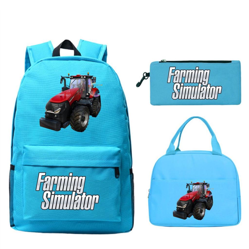 Mochila Personalizada para Niños Estampada Farming Simulator para Escuela Primaria y Secundaria Bolsa de Comida Estuche