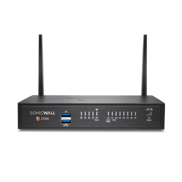 Pare-feux - SONICWALL - TZ270W - Débit 2000 Mbit/s - VPN 750 Mbit/s - IPS/IDS 1000 Mbit/s