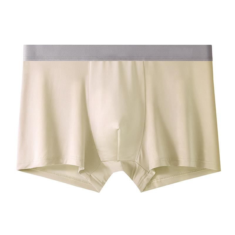 6 PCS Men's Underwear Men's Ice Silk Seamless Boxers Antibacterial and Breathable Teen Boys' Boxer Pants Short Pants Summer Thin Boxers