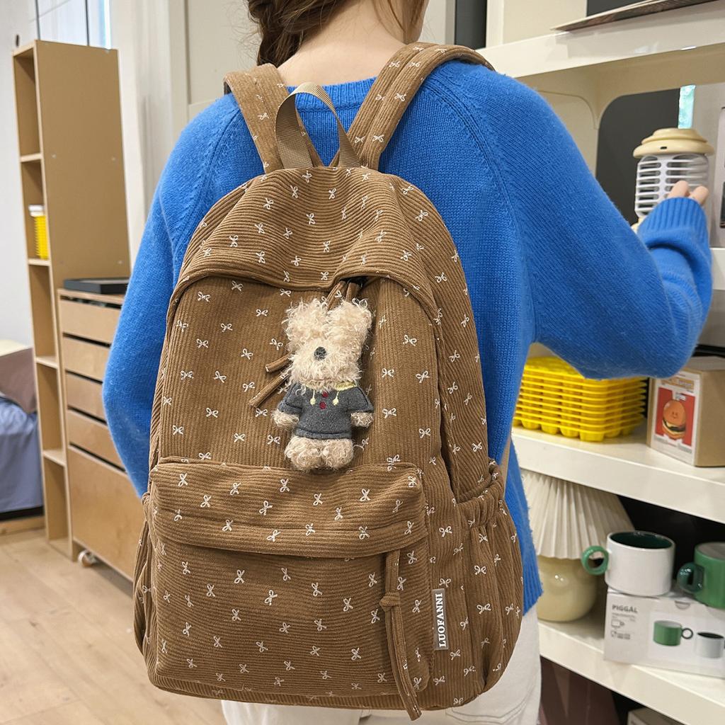 Schoolbag spring new Korean ins sweet wind bow girl heart travel backpack high value middle school backpack