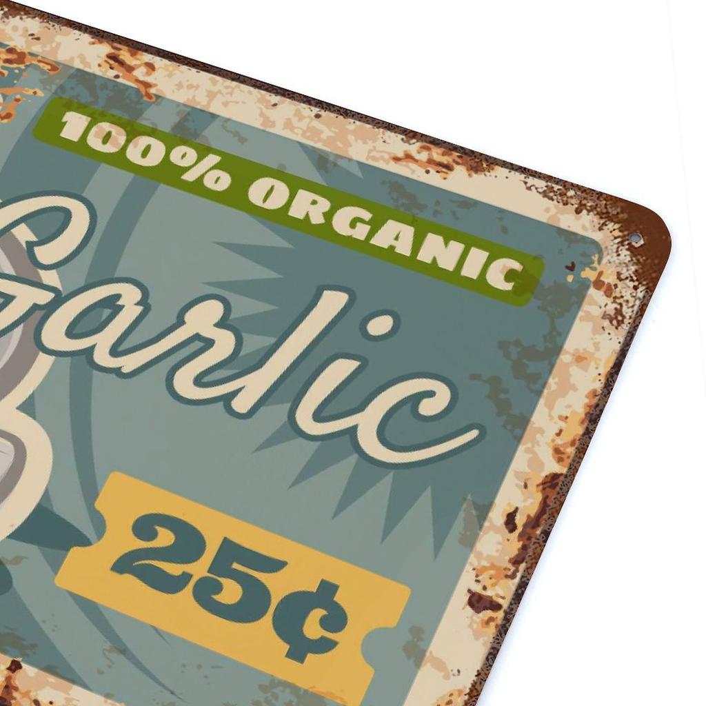 1-Pack Retro Rusty Decor Metal Plaque, 20×30cm and 30×40cm, Wall Hanging for Kitchen, Study or Living Room