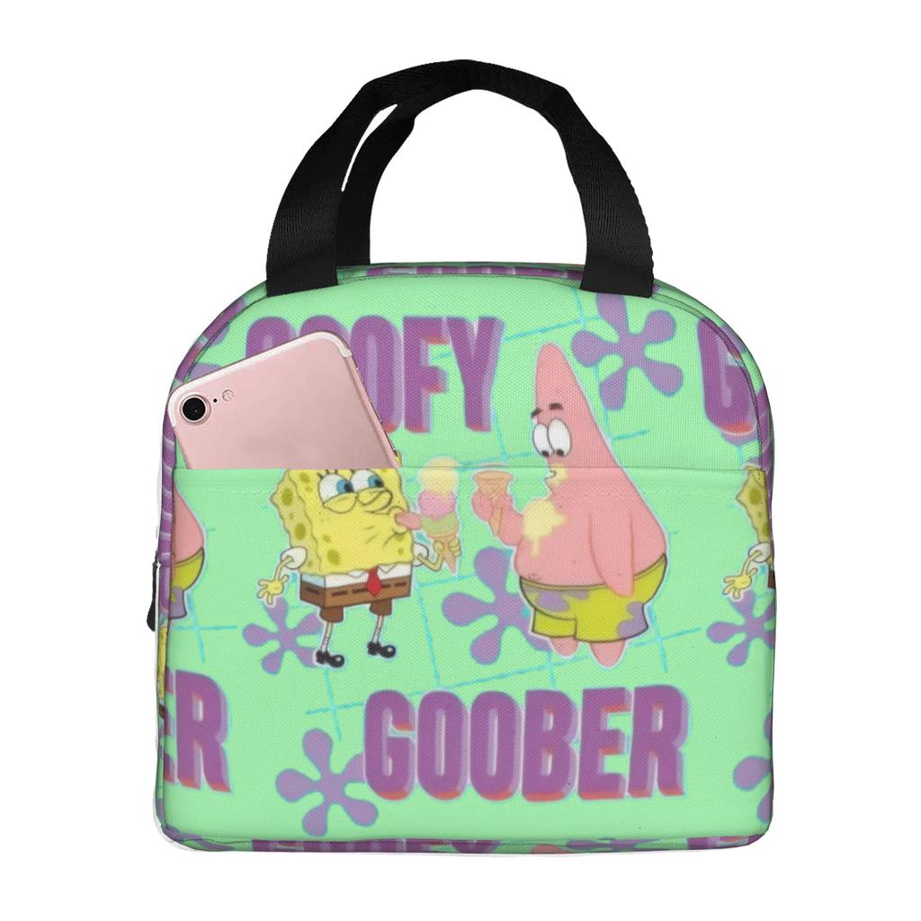 Custom S-Sponges Anime Bobes Thermal Insulated Lunch Bags Women Men Cartoon Resuable Lunch Container for School Office Food Box