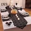 Versatile Coffee Table Runner Spider Web Runner, Black Lace Gothic Party Decor Cobweb for Halloween Dining Decoration Decorative Cover