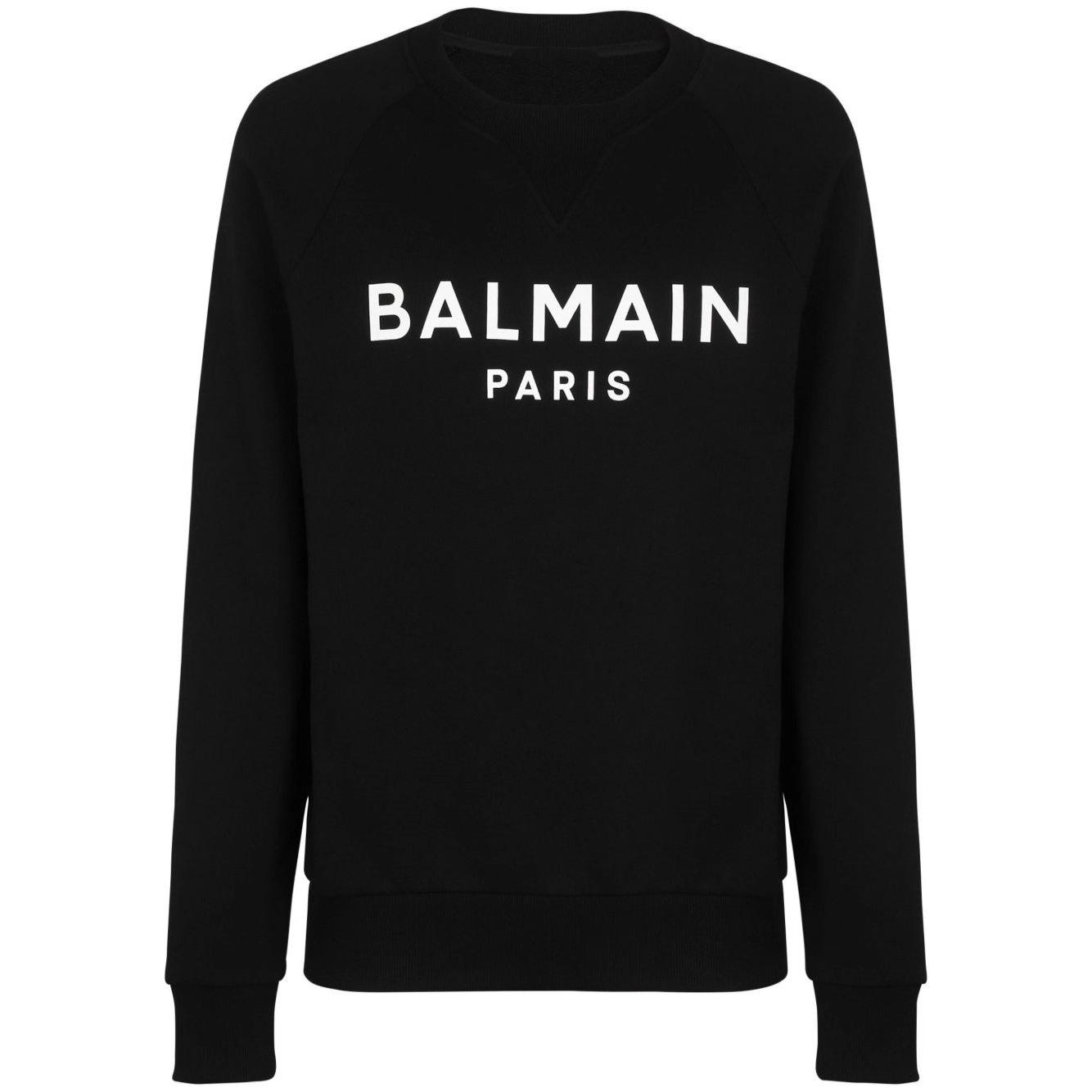 

Унисекс свитшот Balmain с круглым вырезом - Осень/Зима 25 с принтом, с длинным рукавом, свободный топ Small чёрный