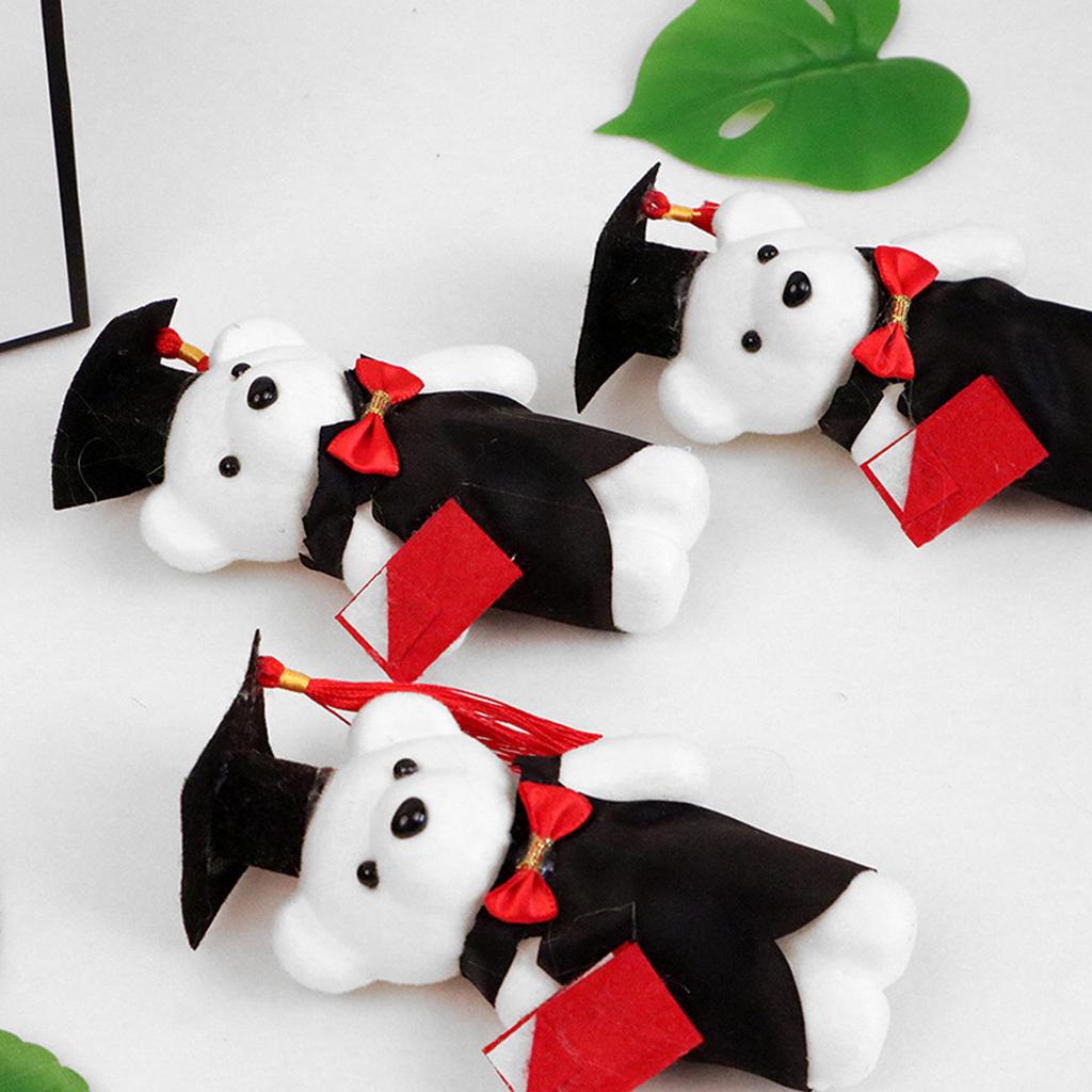 10pcs Soft Graduation Foam Bear Dolls with Gowns Hat for Celebrating Ceremony and Memory Graduation Flower Bouquet
