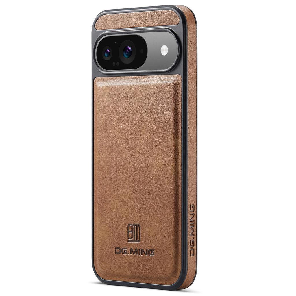 DG.MING For Google Pixel 9 Pro/Pixel 9 Case Anti-Drop Leather Coated PC+TPU Phone Back Cover