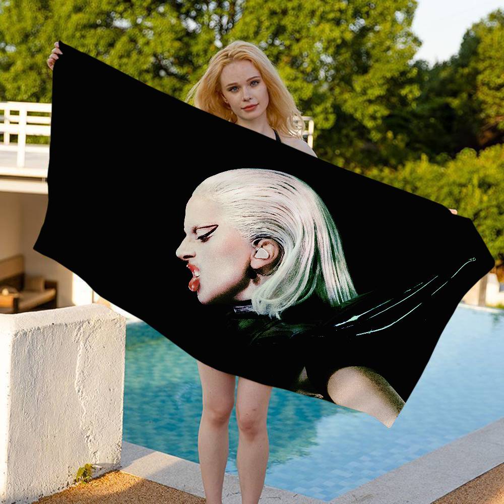 Singer L-Lady G-Gaga Big Microfiber Beach Towels Quick Dry Towel Sand Beach Towels Pool Towel for Travel Swim Pool Yoga