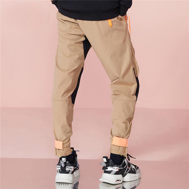 Li Ning New York Fashion Week Runway Style Cuffed Sports Pants Men Pants Brown AYKP647-2