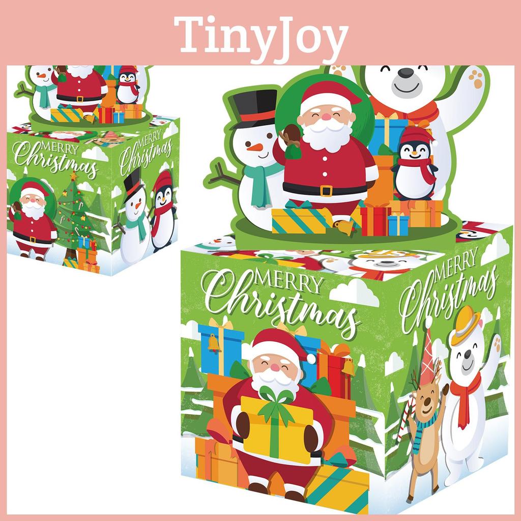 Snowman Penguin Christmas Pattern Paper Table Decor Gift Box For Celebrations