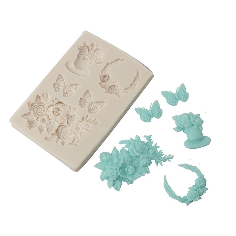 Flower Butterflies Silicone Chocolate Mould Cake Decorating Baking Accessories