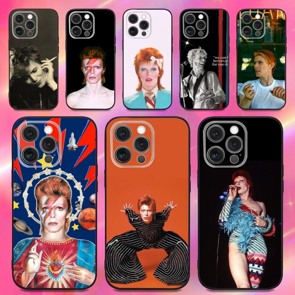 D-David-Singer B-Bowies Phone Case For iPhone 16,15,14,13,12,11,Pro,Max,Plus,X,XS,XR,SE,8,7,Mini,Soft Silicone Black Case