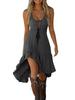 European & American Retro Gothic Women's Halloween Dress with Lace Trim and Drawstring