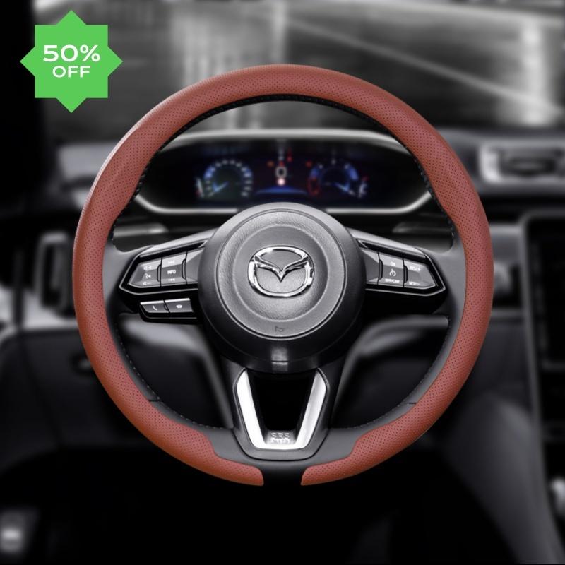 8DNappa leather Car Steering Wheel Cover For Mazda CX-30 CX30 2024 Non-Slip Washable Auto Accessories