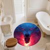 Roaring Wolf,Round Area Rug,Carpet Rug for Living Room Bedroom Sofa Playroom Decor,Non-slip Floor Mat