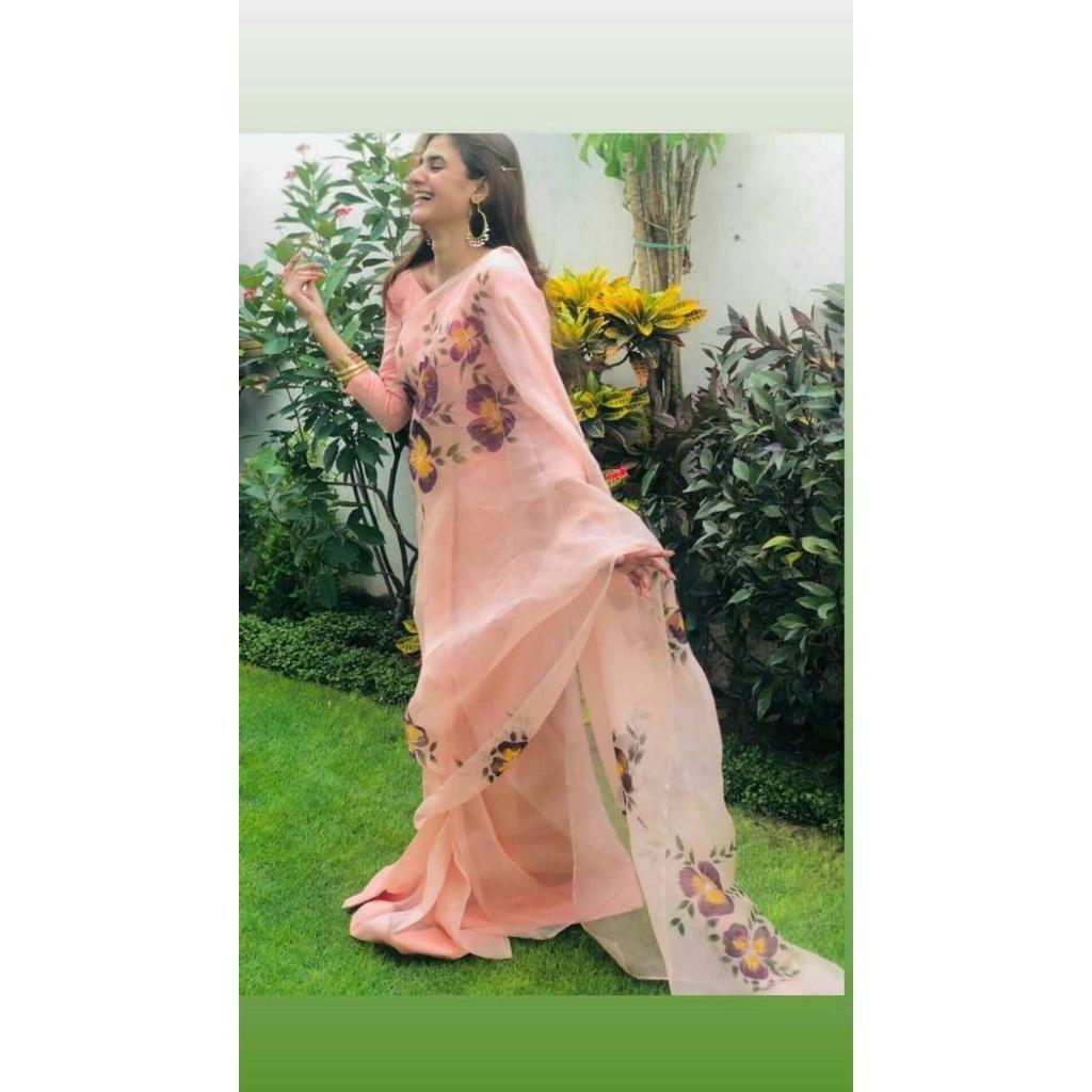 Stylish Casual Wear & Office Wear Saree for Women, Blouse (Need To Be Stitched As Per Size And Fit)