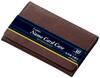 Raymay Fujii Business Card Case, BLOOMSBURY, with Bamboo Grass, Dark Brown Leather, NN8007E