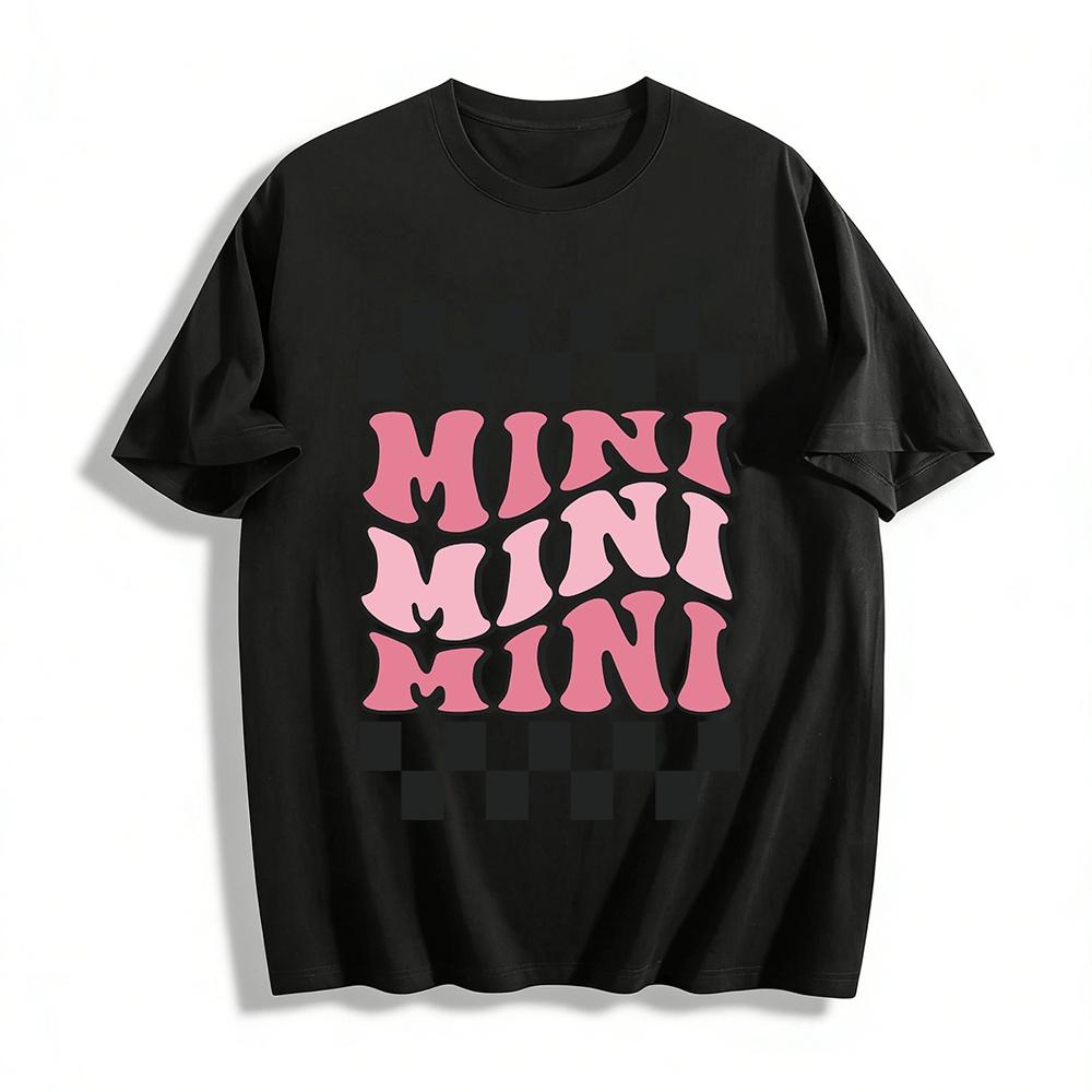

Retro Checkerboard MINI Letter Print Casual T-Shirt Pure cotton T-shirt XXS