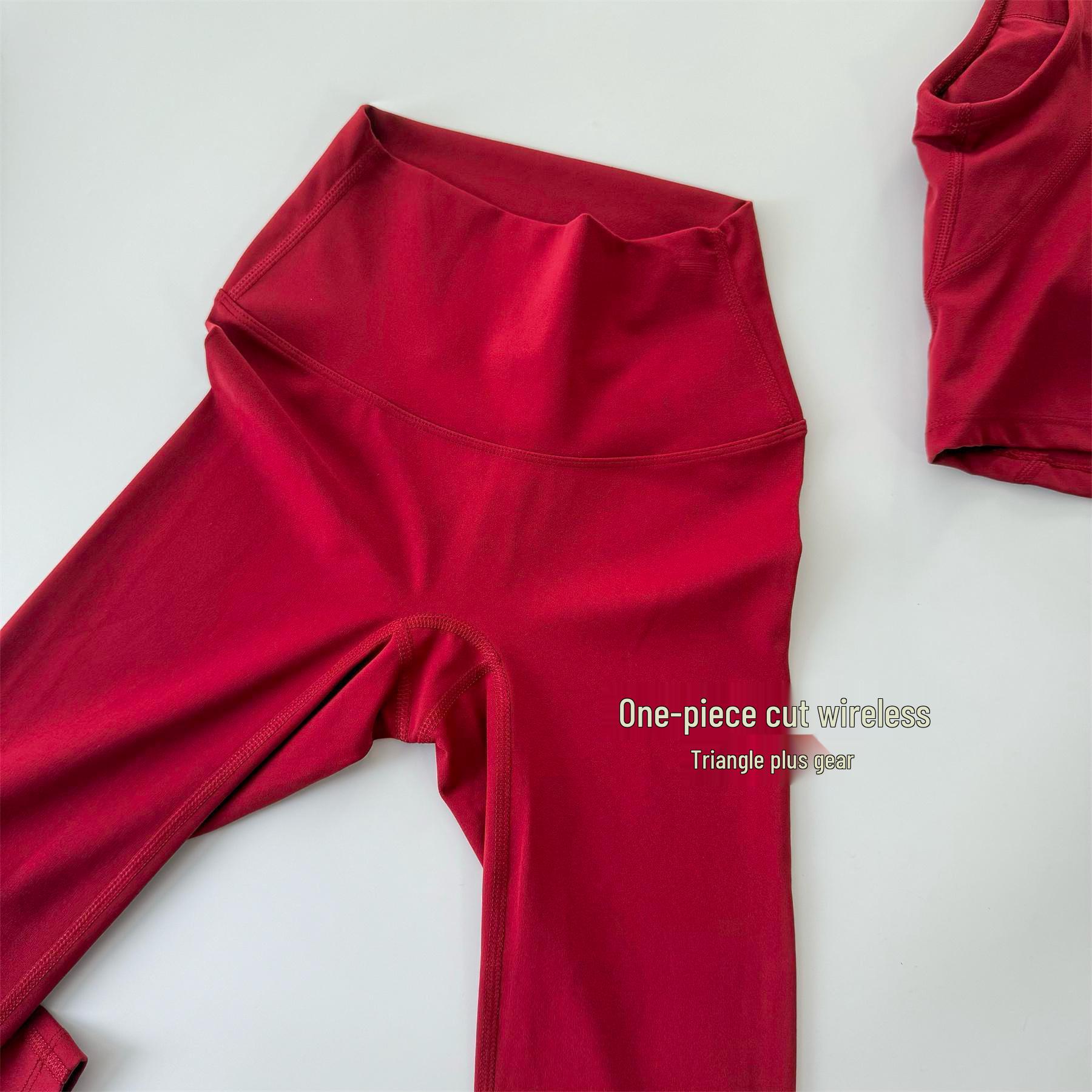 

Double-Sided High-Waisted Butt-Lift Yoga Pants - Outdoor Bare Feel Peach Fitness Wear Extra Large китайська червоний колір