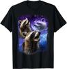 Funny 3 Racoon Moon Howling Raccoon Head Funny for Men Women Kid T-Shirt Casual Cotton Daily Four Seasons Tees Tshirt Streetwear