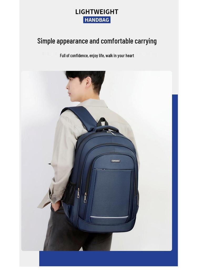 Men's Fashion Laptop Backpack - Large Capacity, Simple Design, Ideal for Students and Commuters.