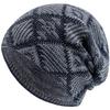 Unisex Fashion Winter Dandy Hats Geometric Figure Style Knitted Hats For Men Women Beanie Cap Outdoor Plush Fur Lining Warm Hat