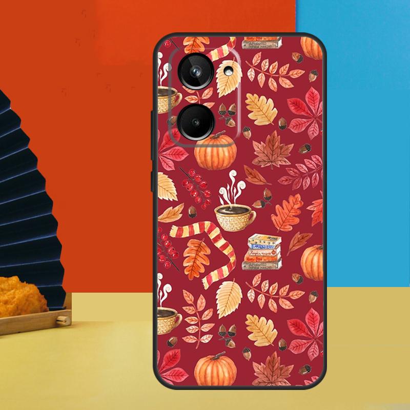 Autumn Leaves Fall Fox Pumpkin For Realme 12 Pro Plus 11 10 9 C55 C53 C51 C30 C31 C33 C35 C11 C25s C21Y GT Neo 5 GT3 Case