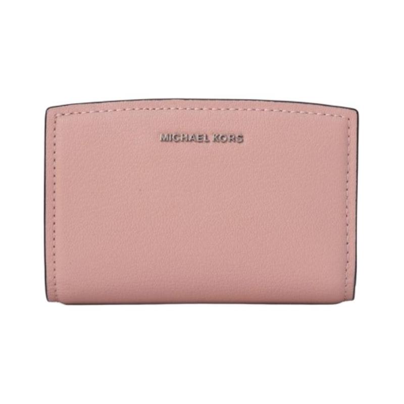 MICHAEL KORS Bryant stitching metal logo cowhide wallet medium women s pink золотой