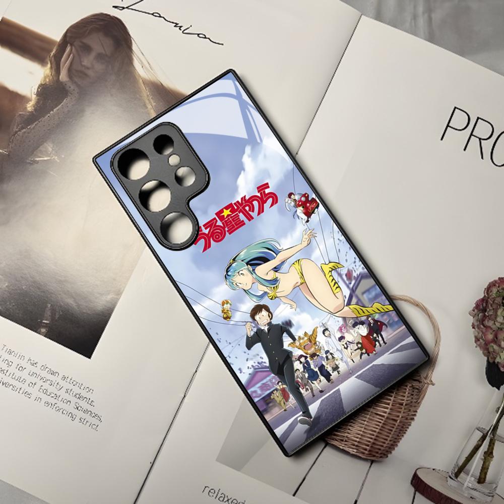 Urusei Yatsura Anime Handyhülle Für Samsung Galaxy S24 S23 S22 S20 A24 A54 S21 A34 A53 Note20 M54 Fe Ultra Plus Schwarze Glasabdeckung