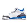 Air Jordan 3 Retro GS Racer Blue Kids Sneakers White Black Cement-Grey 398614-145