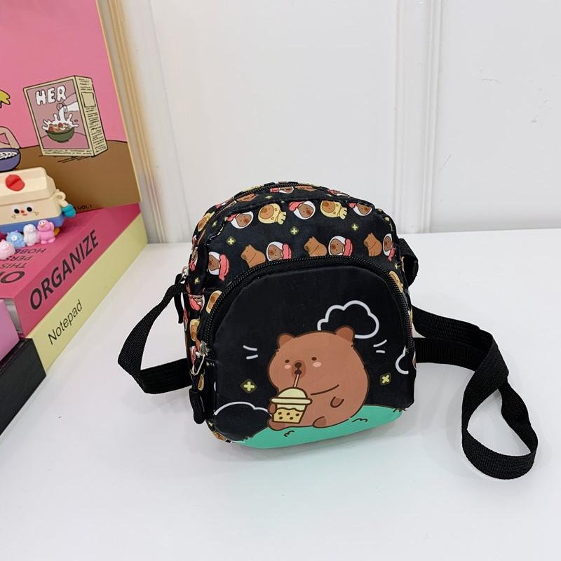School Bag New Kapibara Children's Cartoon Casual Versatile Diagonal Out Change Bag