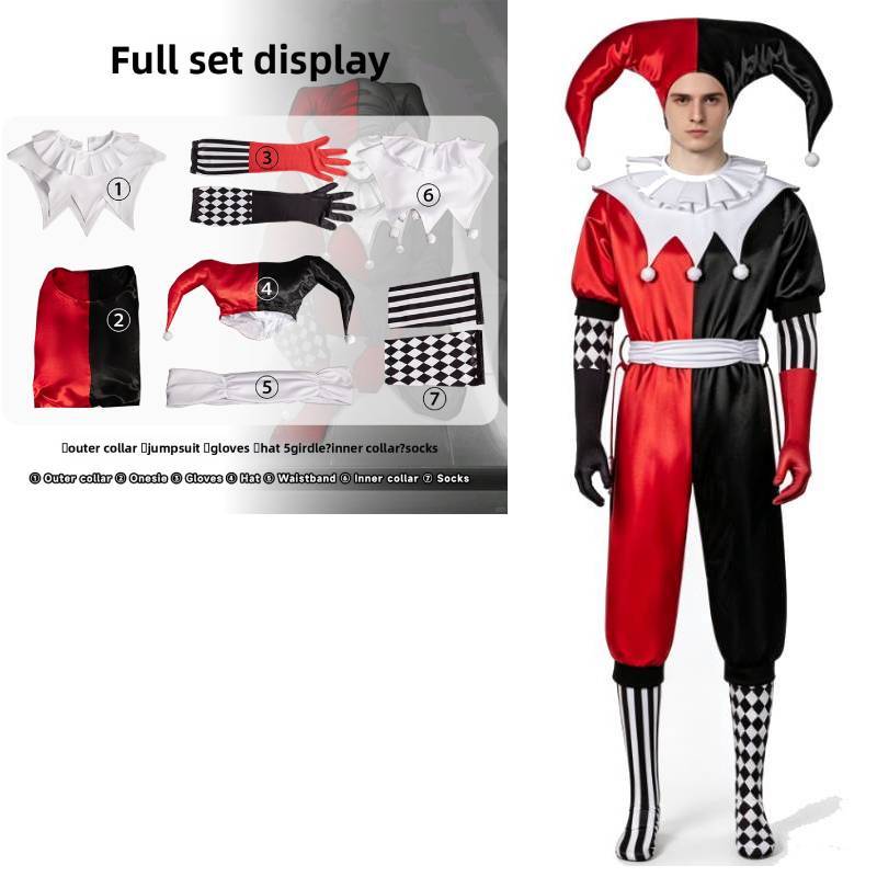 Joker Cosplay Costume With Satin Fabric For Halloween Party Fun S