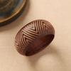 Retro Carving Wooden Bangle Wide Ethnic Style Bangle Gift Chinese Style Bracelet  Wrist Bracelets