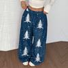 Women's Casual And Fashionable Elastic Waist Loose Wide Leg Pants