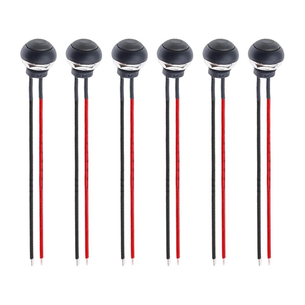 Pre-soldered Wires 12mm Push Button ABS Material Self-reset ON-OFF